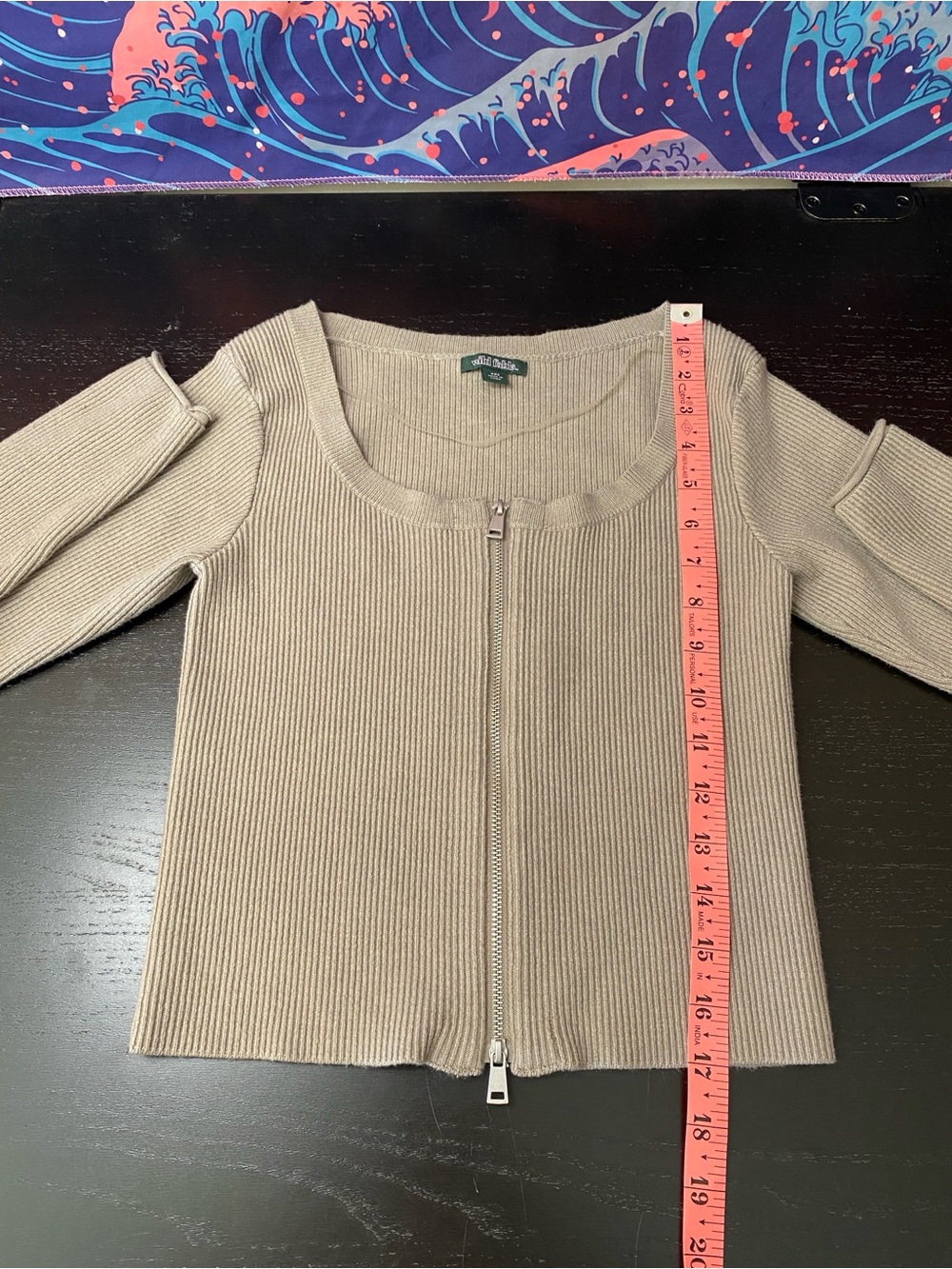 wild fable Neutral Ribbed Zip Sweater - Picture 4 of 5